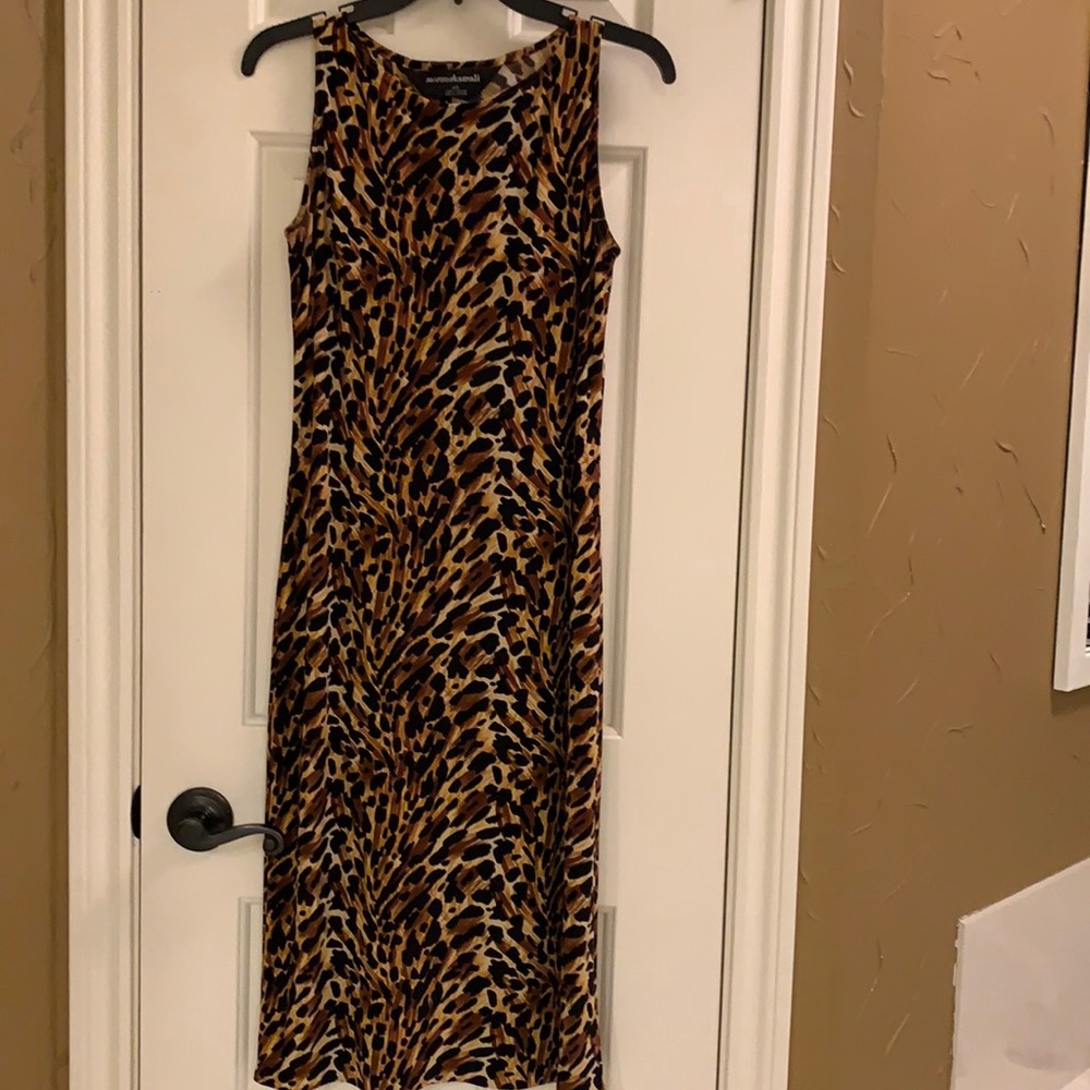Cheetah print midi knit dress